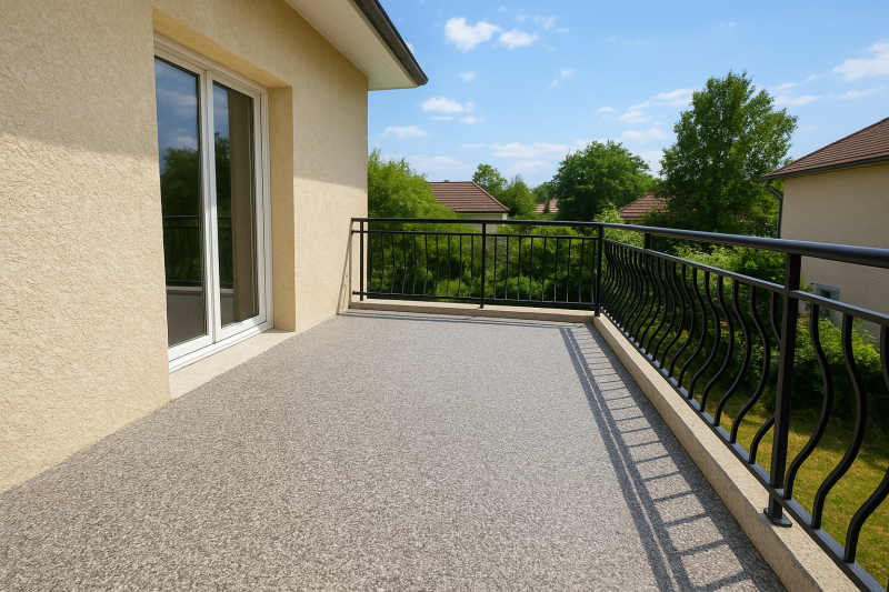 Pose de moquette de marbre pour rénover un balcon ancien fissuré à Lyon : faites appel à Signature Résine