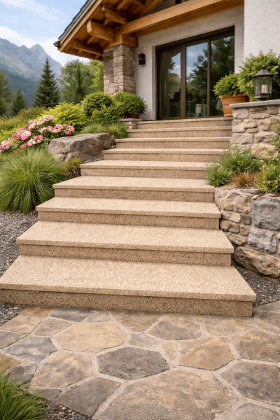 Sol en moquette de marbre pour intérieur et escalier à Charvonnex par Signature Resine dans le 74